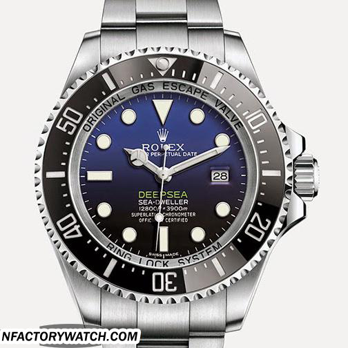 3A勞力士Rolex DEEPSEA 深海鬼王 116660 D-blue 316F不鏽鋼 單向旋轉黑色陶瓷錶圈