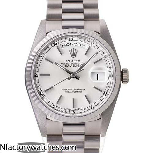 3A勞力士 Rolex 星期日曆型 DAY-DATE 18239 藍寶石水晶玻璃 白色錶帶錶盤 316F不鏽鋼