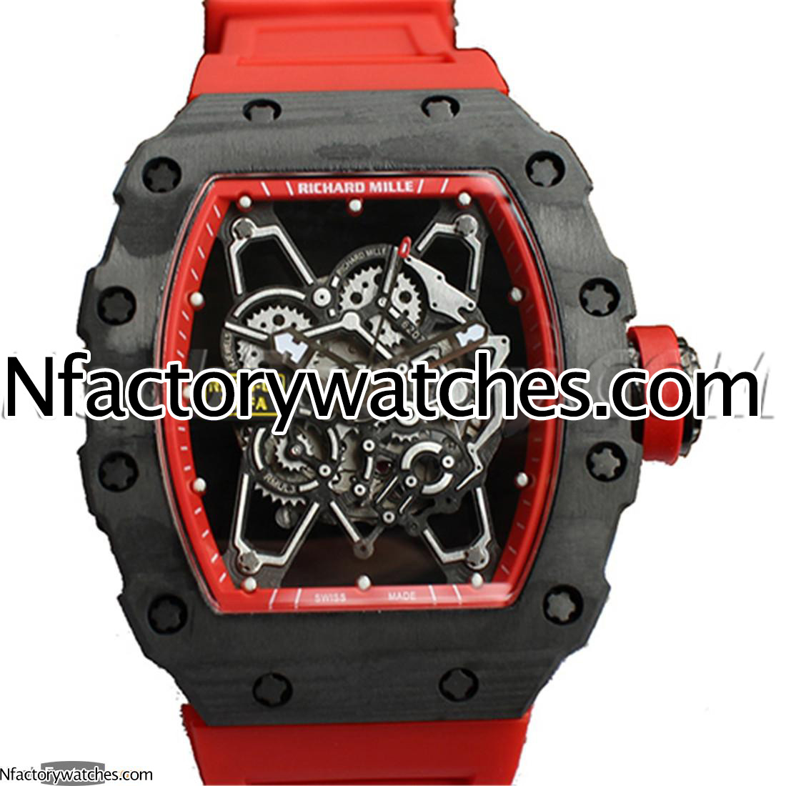 3A理查德·米勒Richard Mille RM 35-01 紅色 日本MIYOTA 6T51自動上鏈機芯 藍寶石水晶玻璃 紅色膠帶錶帶