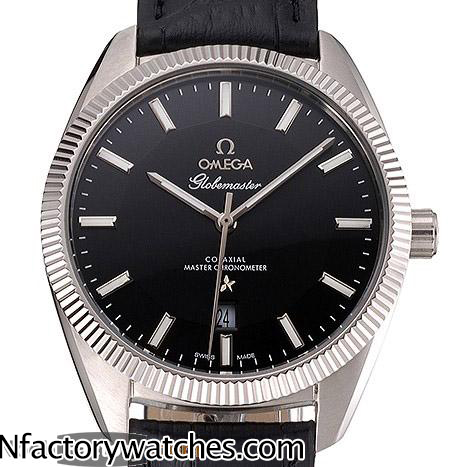 3A歐米茄Omega Globemaster 尊霸系列 黑盤白針 316L不鏽鋼 藍寶石水晶玻璃 黑色錶盤