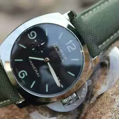 3A沛納海Pam618，基于亞洲7750自動，修飾的P9000316L不鏽鋼錶圈 藍寶石水晶玻璃 超級夜光錶帶綠色尼龍錶帶