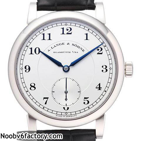 3A朗格Lange 1815系列 233.026 亞洲17J手動上鏈機械機芯 316L不鏽鋼 白色錶帶黑色牛皮錶盤