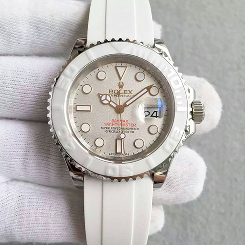 3A勞力士 Rolex 游艇名仕系列116655-Oysterflex Bracelet白盤腕錶  “大白/baymax”限量版 搭載2836-2全自動機芯 韓國進口陶瓷錶圈