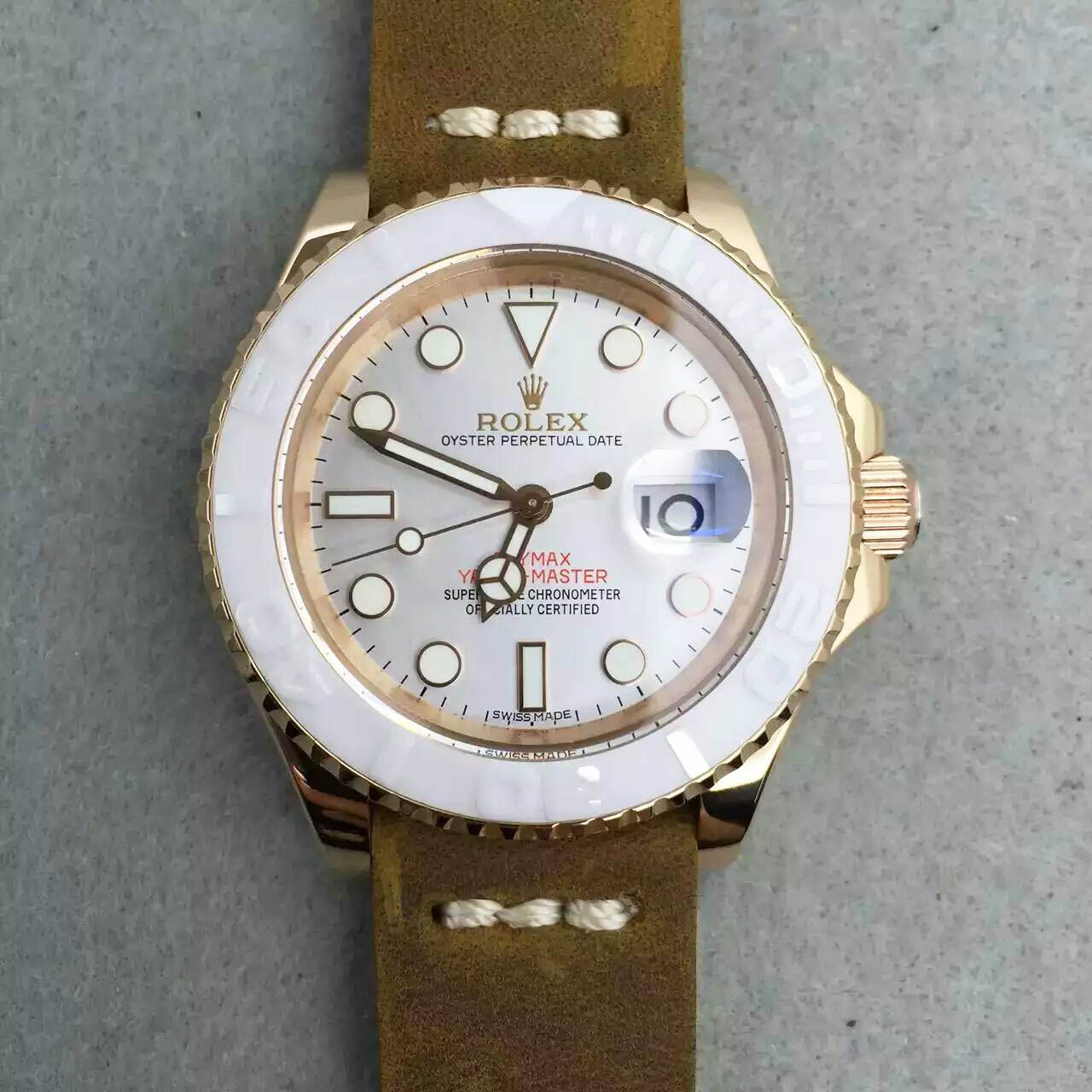3A勞力士 ROLEX 游艇名仕型系列116655-Oysterflex bracelet白盤腕錶