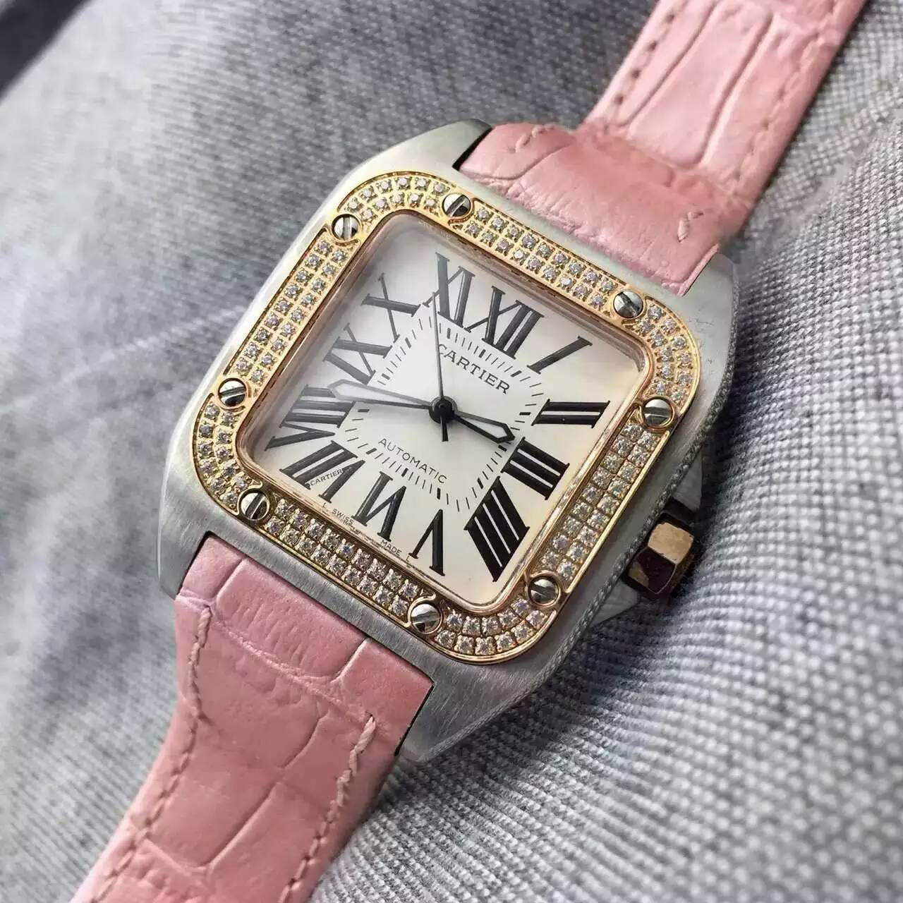 3A卡地亞Cartier-Santos 100系列W20126*8女性機械錶 商務女款首選