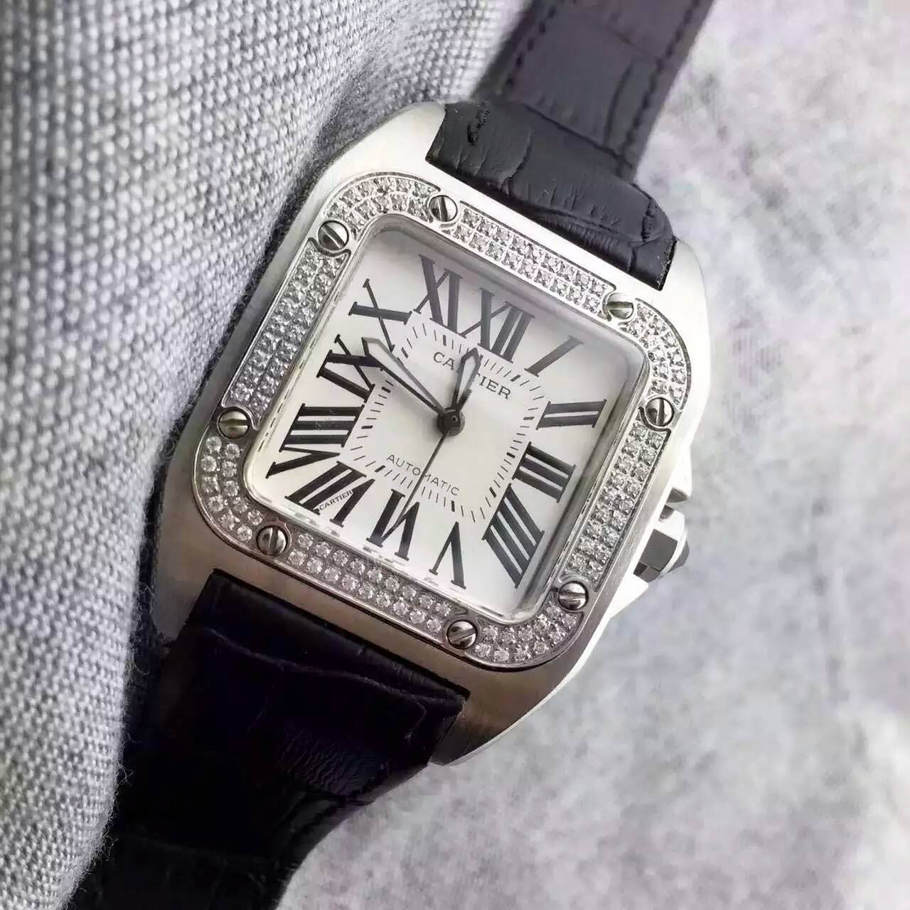 3A卡地亞Cartier-Santos 100系列W20126*8女性機械錶 熱門腕錶 推薦