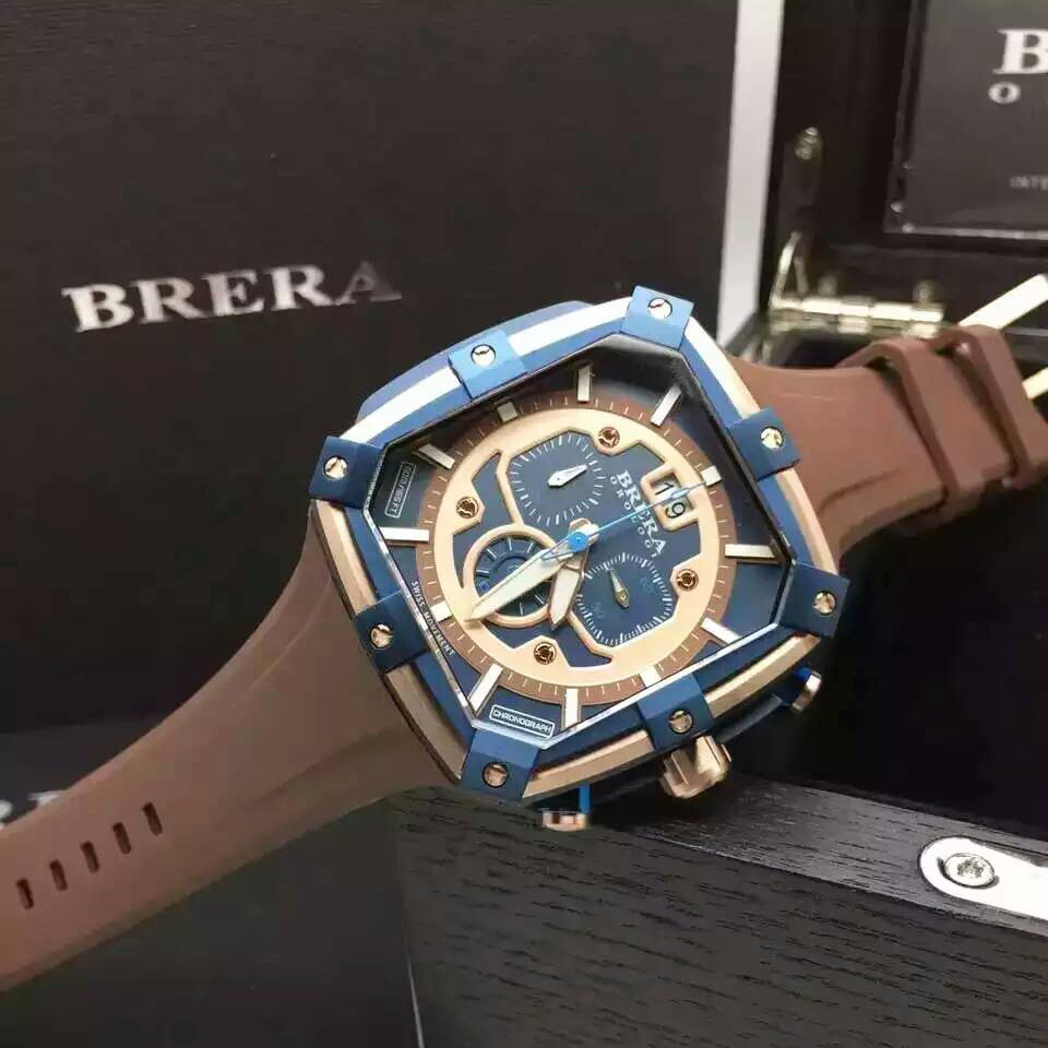 3A布雷拉 Breraororosi 多功能六針計時運動型男腕錶 44mm錶徑
