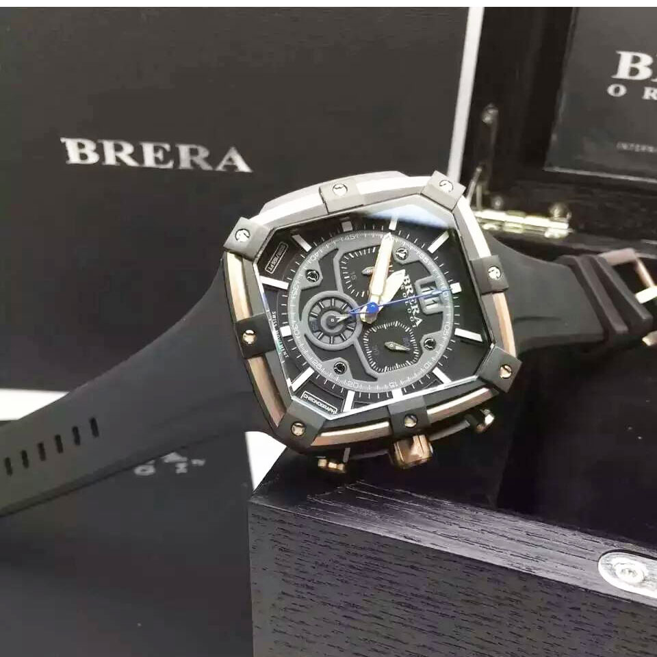 3A布雷拉 Breraororosi 多功能六針計時運動型男腕錶 44mm錶徑 防水性能一級棒