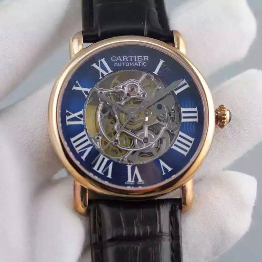 3A卡地亞 Cartier 倫敦系列新款男士機械腕錶 搭載2824鏤空機芯 牛皮 原裝扣 40mm 