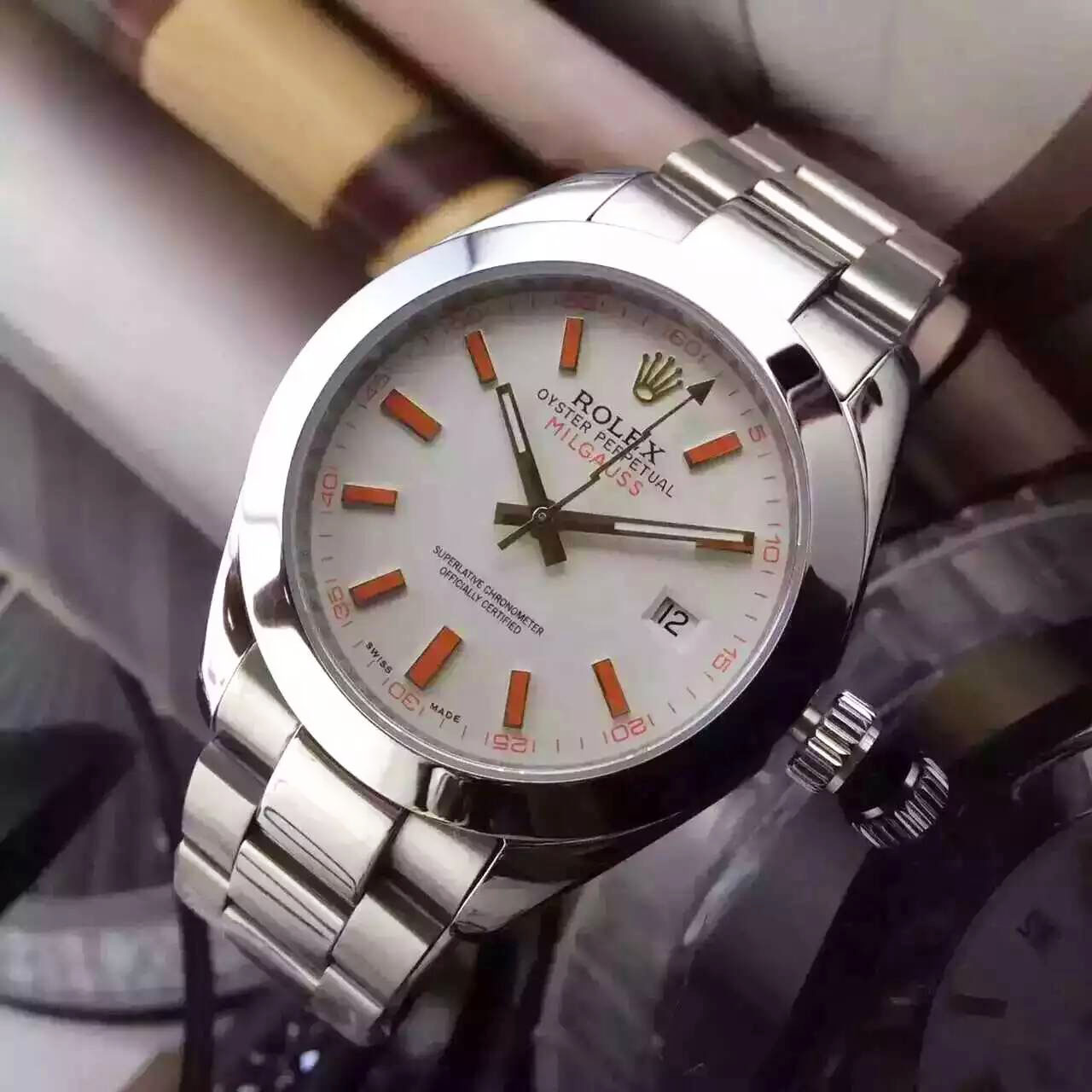 3A勞力士 Rolex Milgauss閃電系列新款男士時尚休閑全自動機械腕錶 搭載ETA2824機芯 巴塞爾鐘錶展經典之作