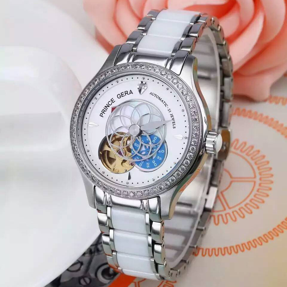 3A德國格拉王子 PRINCE GERA 潮流時尚派女神腕錶搭載進口全自動機械機芯 秒針為藍色數字轉盤