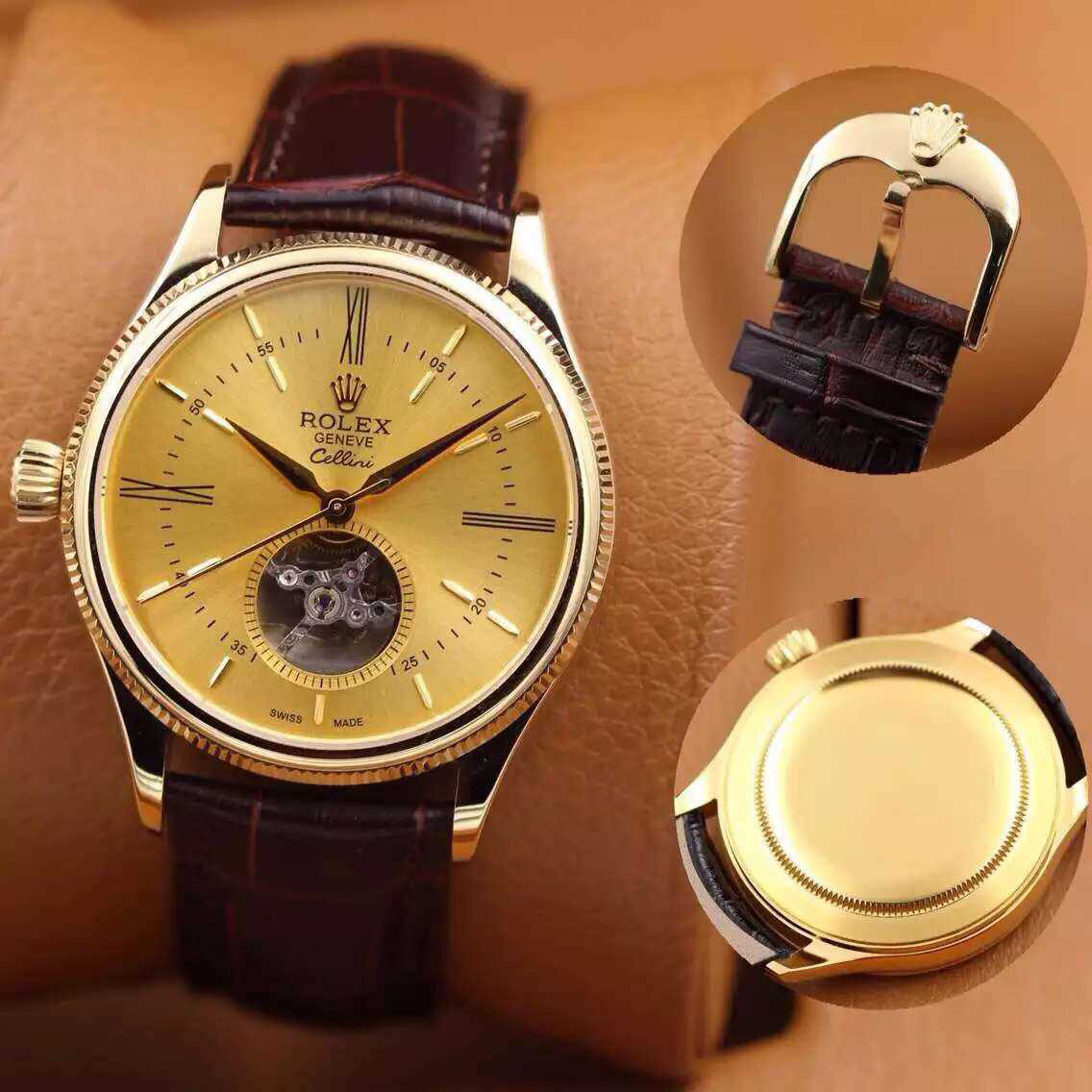 3A勞力士 Rolex 國際影帝周瑞發代言新款透底版陀飛輪腕錶 搭載鏤空2824機芯 高雅和復古之間的融合