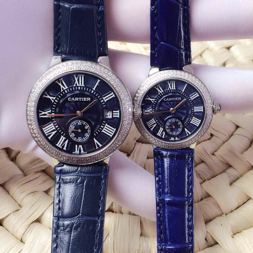 3A卡地亞 Cartier 藍氣球系列情侶腕錶 搭載進口石英機芯 原裝錶扣 鑲鉆錶圈