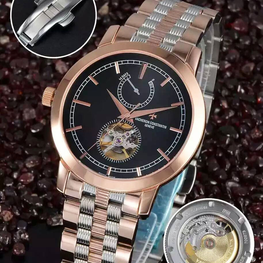 3A江詩丹頓巴塞爾鐘錶展 新款男士腕錶 搭載鏤空動力儲蓄進口2824機芯 藍寶石鏡面 40mm 