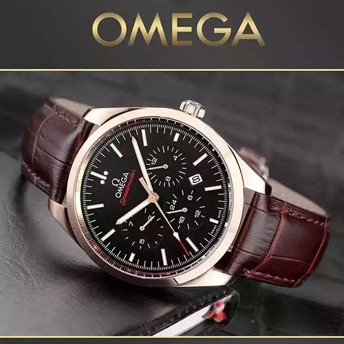 3A歐米茄 Omega 名典系列六針多功能自動機械腕錶 搭載進口9015自動機芯 意大利進口牛皮