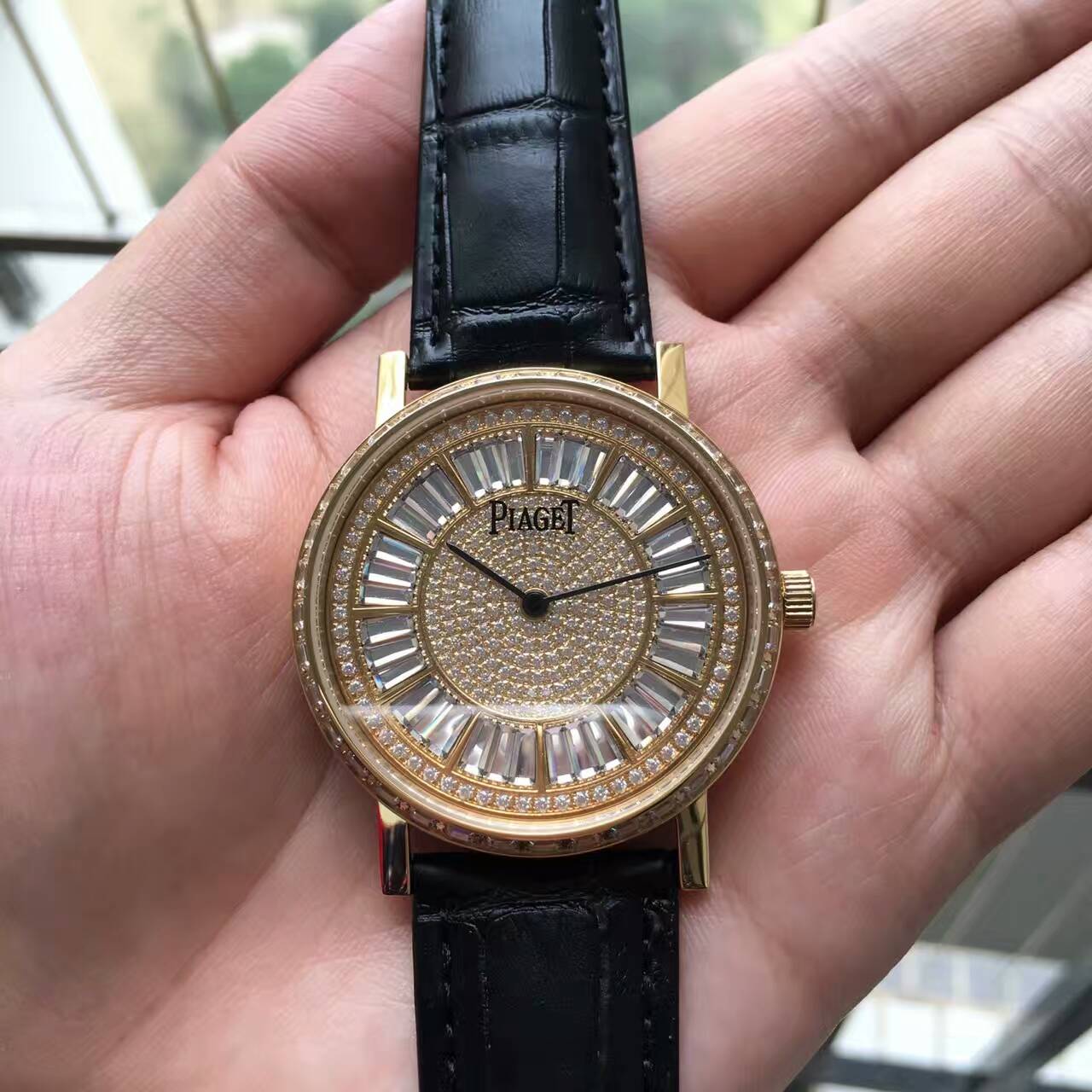 3A伯爵 精品男士超薄腕錶 進口9015改裝定制全自動機芯 真牛皮錶帶