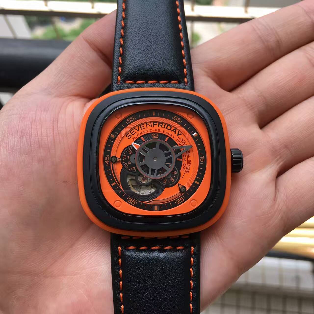 3A七個星期五 精品彩色系列腕錶 亮橙錶盤 直徑47mm 厚47mm 