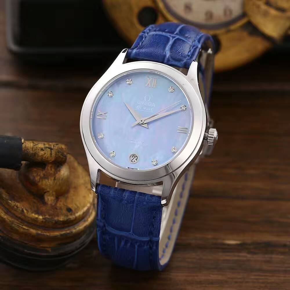 3A歐米茄 超霸系列女士腕錶 羅馬數字 獨特錶盤 藍寶石鏡面 手錶品牌