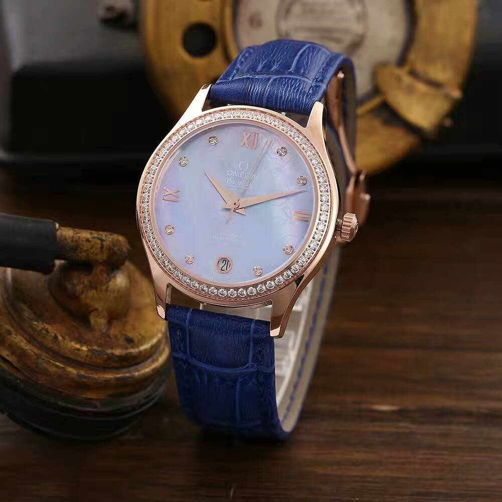 3A歐米茄 超霸系列女士腕錶 ETA2824機芯 玫瑰金殼 滿鉆 獨特錶盤 手錶品牌