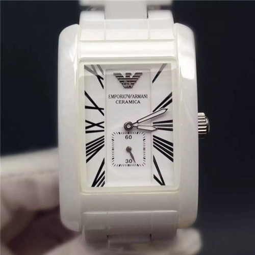 3A阿瑪尼經典陶瓷 白色透明玻璃 計時碼錶功能