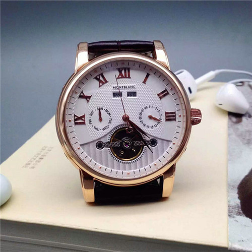 3A萬寶龍Montblanc男士腕錶全自動多功能機械機芯計時碼錶白色錶盤羅馬數字 計時碼錶功能