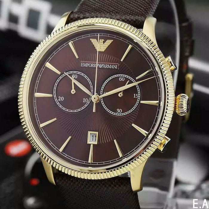 3A阿瑪尼Armani男錶AR1793石英機芯精鋼錶殼棕色錶盤
