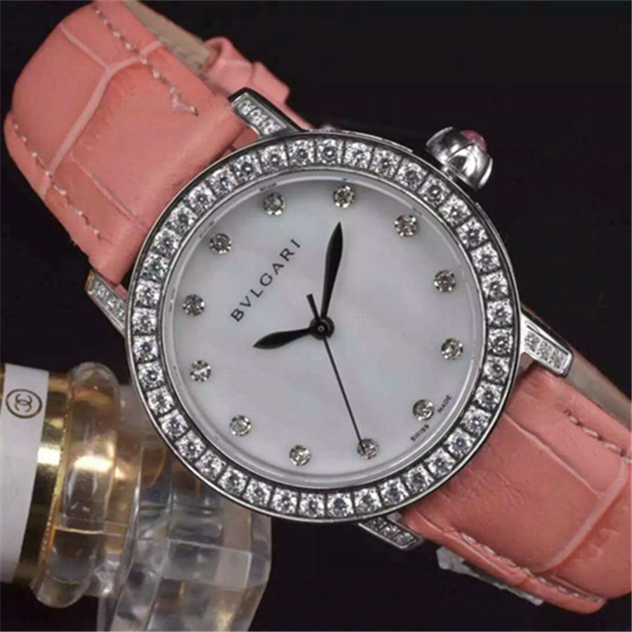 3A寶嘉麗Bvlgari女士腕錶瑞士石英機芯意大利牛皮錶帶 藍寶石玻璃 高仿手錶