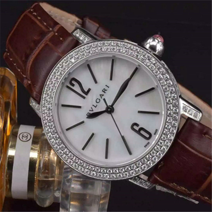 3A寶嘉麗Bvlgari女士腕錶瑞士石英機芯藍寶石玻璃鏡面 人工鑲捷克A鉆 a貨手錶