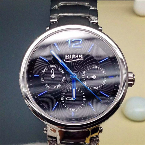 3ARQGH男士腕錶進口石英機芯黑色錶盤藍寶石水晶鏡面
