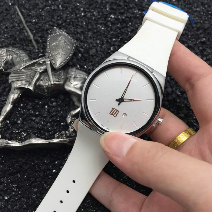 3A紀梵希Givenchy腕錶白色橡膠錶帶白色錶盤 針式錶扣