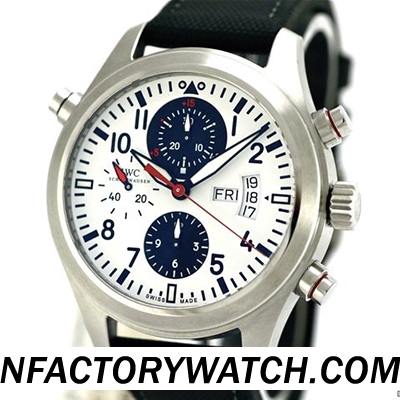 3A萬國IWC飛行員計時腕錶IW371803噴火戰機 316L不鏽鋼  防刮藍寶石水晶雙鍍膜 白色錶盤 黑白子錶盤