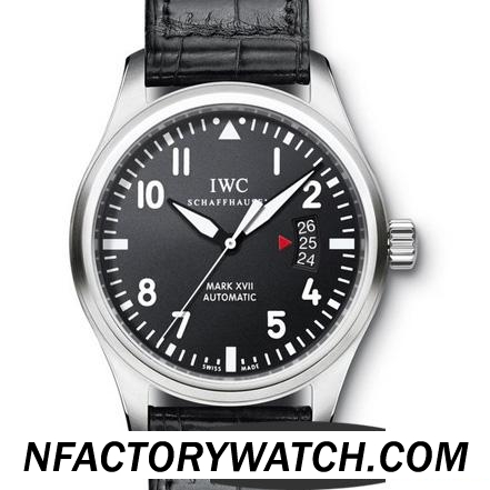 3A萬國IWC 馬克十七 Mark XVII IW326501 雙塗層的防刮藍寶石水晶 黑色牛皮錶帶