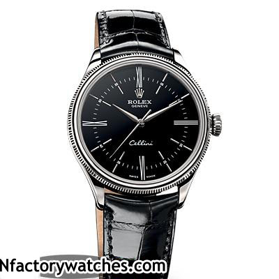 3A勞力士Rolex cellini 切利尼 50509-0004 316L精鋼 藍寶石水晶 黑色錶帶牛皮