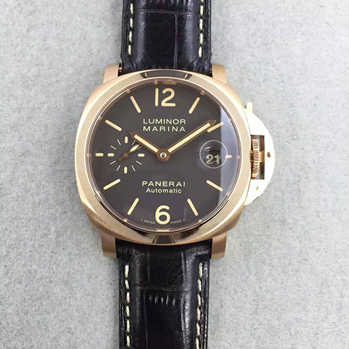 3A沛納海 Panerai Luminor Marina小手系列pam048金殼 搭載7750自動機芯