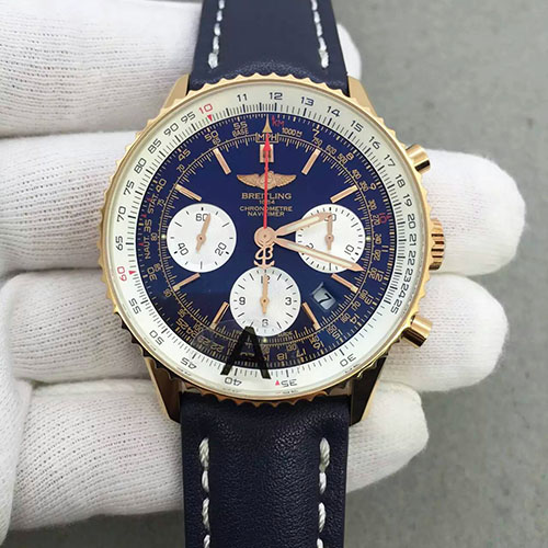 3A百年靈 Breitling 航空計時系列金殼藍面 搭載7750機芯 藍寶石玻璃 316精鋼