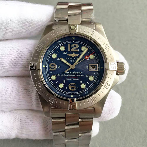 3A百年靈 breitling 超級海洋鋼魚系列三針藍面 搭載2824機芯 藍寶石鏡面 316L精鋼