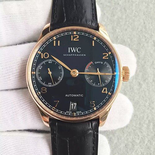 3A萬國 IWC 葡萄牙系列七日鏈V3版升級版 搭載自動機械機芯 藍寶石鏡面 牛皮錶帶 42mm