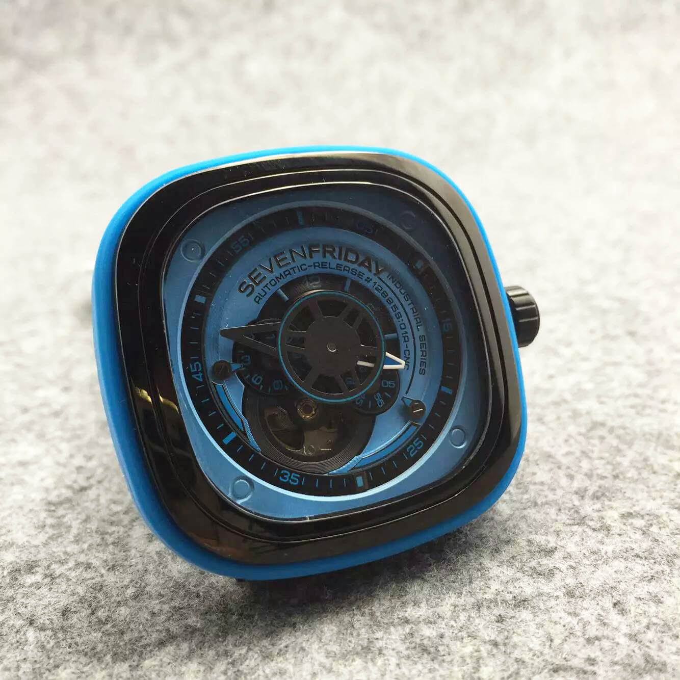 3ASevenFriday 渦輪全自動方形自動機械 牛皮錶帶