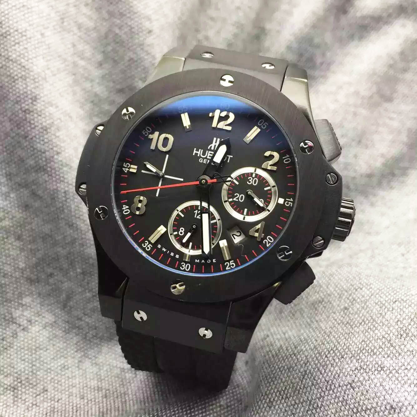 3A恒寶（HUBLOT)搭載4100全自動計時機芯（7750同時發售）高級天然橡膠帶