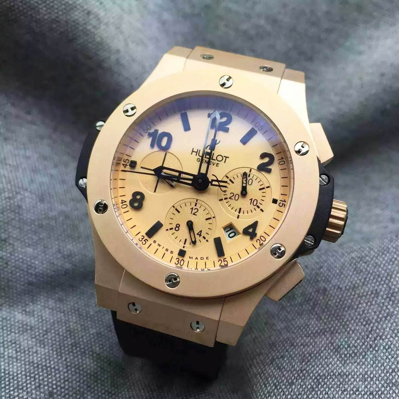 3A恒寶 HUBLOT 搭載7750全自動計時機芯 高級天然橡膠帶