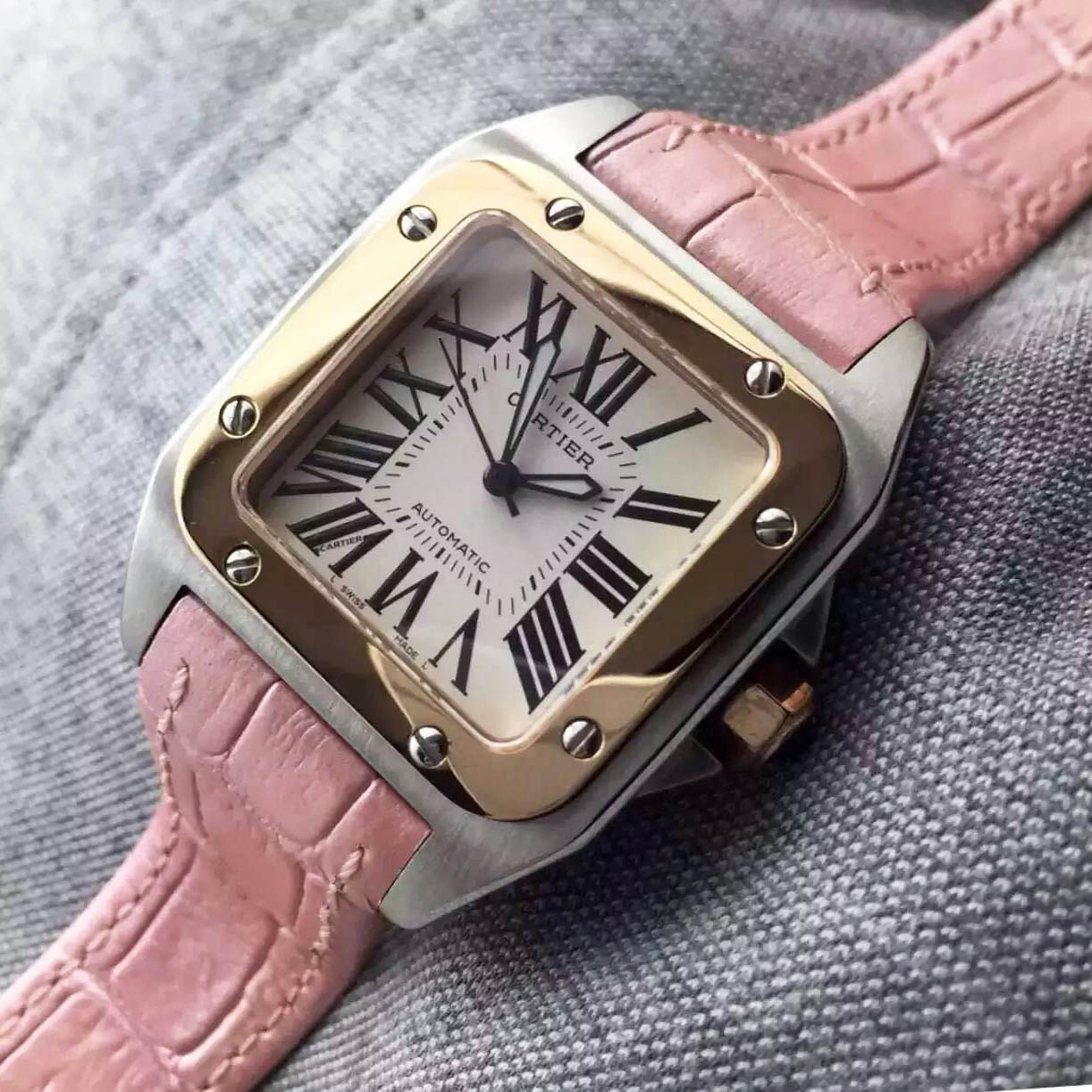 3A卡地亞 Cartier-Santos 100系列W20126*8女性機械錶 頻率28800