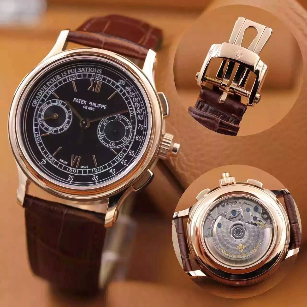 3A百達翡麗 Patek Philippe 5370復雜功能計時系列 搭載7750全自動機械機芯 41mm 背透