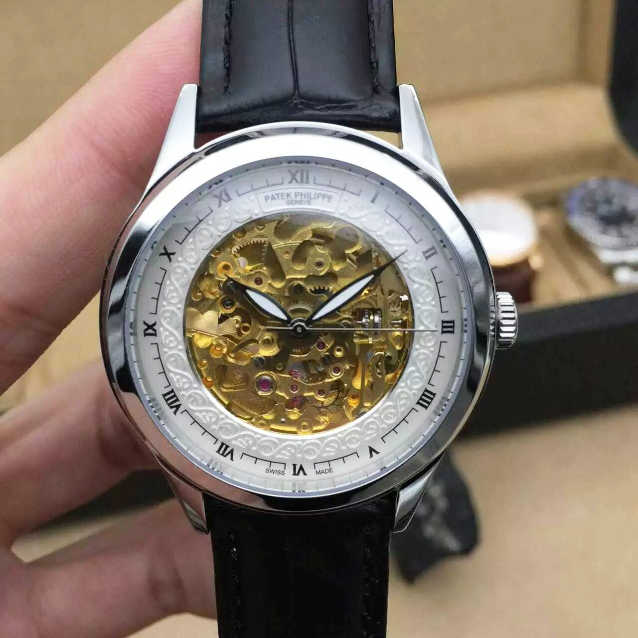 3A百達翡麗 Patek Philippe 最新款 搭載原版進口8N24鏤空金機芯 藍寶石玻璃背透設計