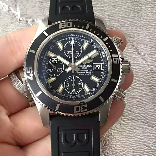 3A百年靈 Breitling 超級海洋系列 搭載7750機芯 316L精鋼 橡膠錶帶 直徑44mm