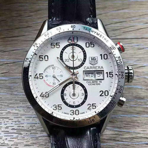 3A泰格豪雅 Tag Heuer V6TM商標 Calibre 1887自動計時碼錶系列CAR2013.BA0799腕錶 搭載定制版Calibre 1887自動計時機芯/ASIA7750機芯改版 AISI316L精鋼錶殼