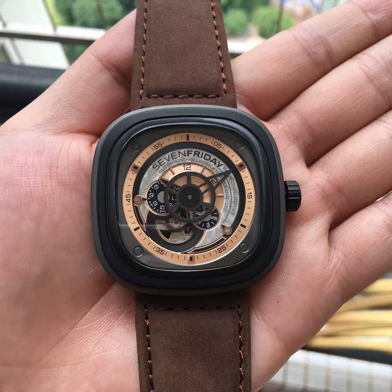 3A七個星期五 精品SEVENFRIDAY腕錶 真牛皮錶帶 西鐵城機芯