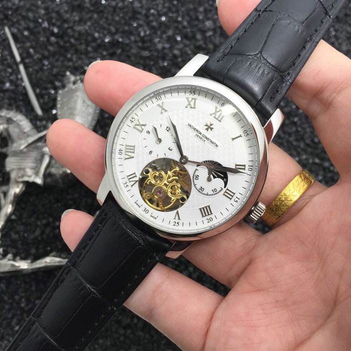 3A江詩丹頓Vacheron Constantin多功能機械錶日月星辰多功能機械機芯進口牛皮皮帶